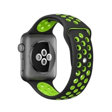 Remienok pre Apple Watch 41 mm / 40 mm / 38 mm - silikónový - čierny / zelený - (S/M)