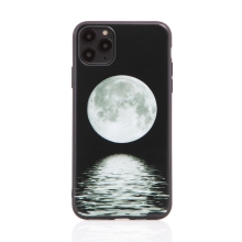 Kryt pro Apple iPhone 11 Pro Max - gumový - černý - měsíc nad mořem