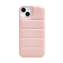 Kryt pre Apple iPhone 15 Plus - mäkké prešívanie - umelá koža - ružový