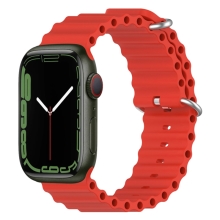 Remienok pre Apple Watch 41 mm / 40 mm / 38 mm - oceán - silikónový - červený