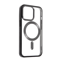 Kryt SWISSTEN Clear Jelly MagStick Metal pre Apple iPhone 13 Pro - priehľadný / čierny
