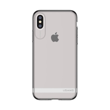 Kryt USAMS pro Apple iPhone X - gumový - šedý / průhledný s matným pruhem
