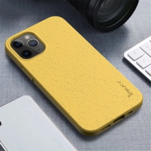 Kryt IPAKY pro Apple iPhone 12 / 12 Pro - slaměné kousky - gumový - žlutý