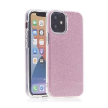 Kryt FORCELL Shining pro Apple iPhone 12 mini - plastový / gumový - růžový