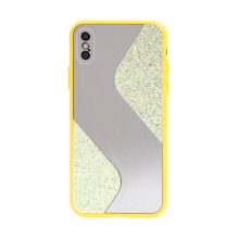 Kryt S line pro Apple iPhone X / Xs - zrcadlový - plastový / gumový - zlatý
