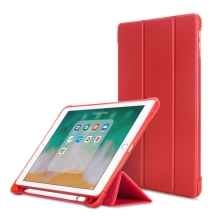 Puzdro pre Apple iPad Air 1 / Air 2 / 9,7" (2017 - 2018) - stojan - umelá koža / guma - červené