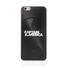 Kryt MARVEL pro Apple iPhone 6 / 6S - Kapitán Amerika - gumový - černý