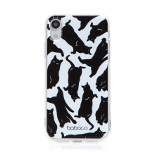 Kryt BABACO pro Apple iPhone Xr - líné kočky - gumový - bílý / černý