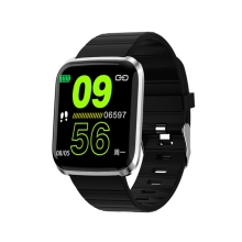 Fitness chytré hodinky - tlakoměr / krokoměr / měřič tepu - Bluetooth - voděodolné - černé