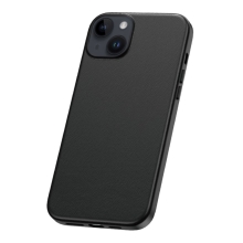Kryt BASEUS Fauxther pro Apple iPhone 15 - umělá kůže - černý