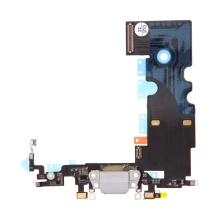 Napájecí a datový konektor s flex kabelem + GSM anténa + mikrofony pro Apple iPhone 8 / SE (2020) - šedý - kvalita A+