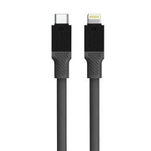 Synchronizačný a nabíjací kábel TACTICAL Fat Man - USB-C / Lightning - silný - silikónový - 1 m - sivý