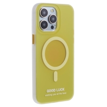 Kryt pro Apple iPhone 14 Pro - podpora MagSafe - GOOD LUCK - průsvitný - žlutý