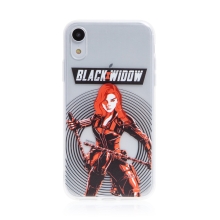Kryt MARVEL pro Apple iPhone Xr - Black Widow - gumový - černý
