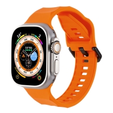 Remienok pre Apple Watch Ultra 49 mm / 45 mm / 44 mm / 42 mm - Zvlnený - Silikón - Oranžový