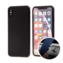 Kryt SULADA pro Apple iPhone Xs Max - gumový s magnetickým držákem - černý