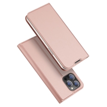 Puzdro DUX DUCIS pre Apple iPhone 14 Pro - stojan - umelá koža - ružové