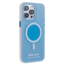 Kryt pre Apple iPhone 12 / 12 Pro - Podpora MagSafe - GOOD LUCK - priesvitný - modrý