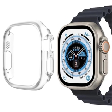 Kryt / rámček pre Apple Watch Ultra 49 mm - plastový - priehľadný