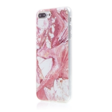 Kryt WOZINSKY pro Apple iPhone 7 Plus / 8 Plus - mramorový vzor - gumový - růžový