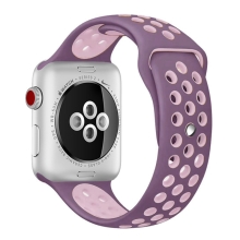 Řemínek pro Apple Watch 45mm / 44mm / 42mm - silikonový -  fialový / růžový - (M/L)