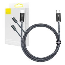 Synchronizačný a nabíjací kábel BASEUS - USB-C / USB-C - 100 W - šnúrka - sivá - 2 m
