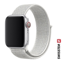 Nylonový remienok SWISSTEN pre Apple Watch 41 mm / 40 mm / 38 mm - nylon - biely
