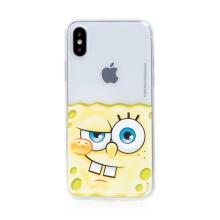 Kryt Sponge Bob pro Apple iPhone X / Xs - gumový - potutelný Sponge Bob