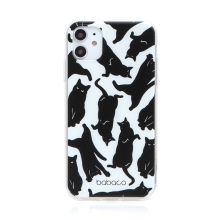 Kryt BABACO pro Apple iPhone 11 - líné kočky - gumový - bílý / černý