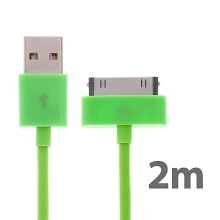Synchronizační a nabíjecí kabel s 30pin konektorem pro Apple iPhone / iPad / iPod - silný - zelený - 2m