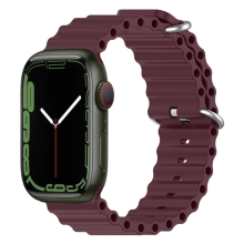 Remienok pre Apple Watch 41 mm / 40 mm / 38 mm - oceánsky - silikónový - bordový