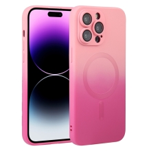 Kryt pre Apple iPhone 14 Pro - podpora MagSafe - farebný prechod - ochrana fotoaparátu - gumový - ružový