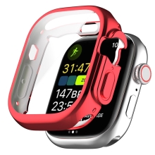Kryt pre Apple Watch Ultra 49 mm - gumový - priehľadný / červený