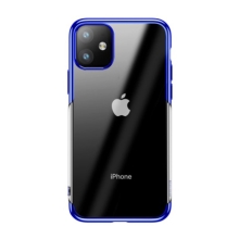 Kryt BASEUS Shining pre Apple iPhone 11 - gumový - pokovovaný - transparentný / modrý