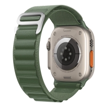 Řemínek pro Apple Watch Ultra 49mm / 45mm / 44mm / 42mm - nylonový / kovová spona - tmavě zelený