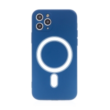 Kryt pro Apple iPhone 11 Pro - MagSafe magnety - silikonový - s kroužkem - modrý