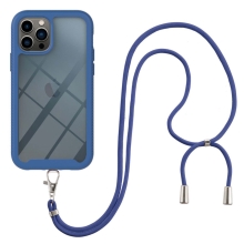 Kryt pro Apple iPhone 13 Pro - odolný - šňůrka - plastový / gumový - modrý