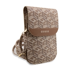 GUESS G Cube puzdro / taška pre Apple iPhone - umelá koža - hnedá