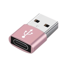 Redukce / adaptér USB-C samice / USB-A samec - oválná - růžová