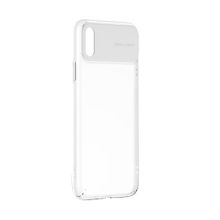 Kryt BASEUS pro Apple iPhone Xs - gumový - průhledný / bílý