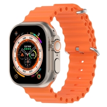 Řemínek pro Apple Watch Ultra 49mm / 45mm / 44mm / 42mm - oceánský - silikonový - oranžový