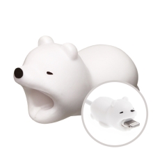 Ochrana / odlíšenie / dekorácia pre nabíjacie / synchronizačné káble štandardnej hrúbky - biely medveď