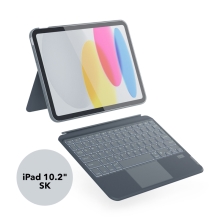 Klávesnica + kryt EPICO pre Apple iPad 10,2" (2019-21) - SK dizajn - trackpad - podsvietený - sivá