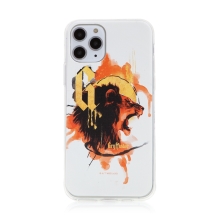Kryt Harry Potter pro Apple iPhone 11 Pro Max - gumový - lev Nebelvíru - bílý