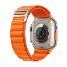 Řemínek pro Apple Watch Ultra 49mm / 45mm / 44mm / 42mm - nylonový / kovová spona - oranžový