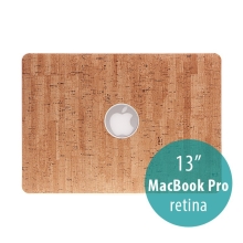 Obal / kryt pro Apple MacBook Pro 13 Retina (model A1425, A1502) - plastový tenký / potah umělá kůže - hnědý