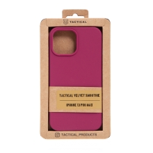 Kryt TACTICAL Velvet Smoothie pro Apple iPhone 13 Pro Max - příjemný na dotek - silikonový - vínový