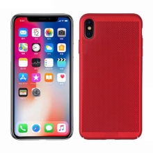 MOFi kryt pre Apple iPhone Xs Max - perforovaný / s otvormi - plastový - červený