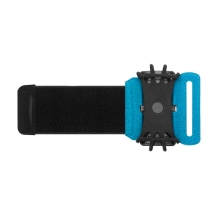 Sportovní držák / pouzdro pro Apple iPhone - látkové / silikonové - pásek na ruku - černé / modré