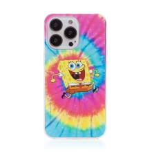 Kryt Sponge Bob pro Apple iPhone 13 Pro Max - gumový - psychedelický Sponge Bob